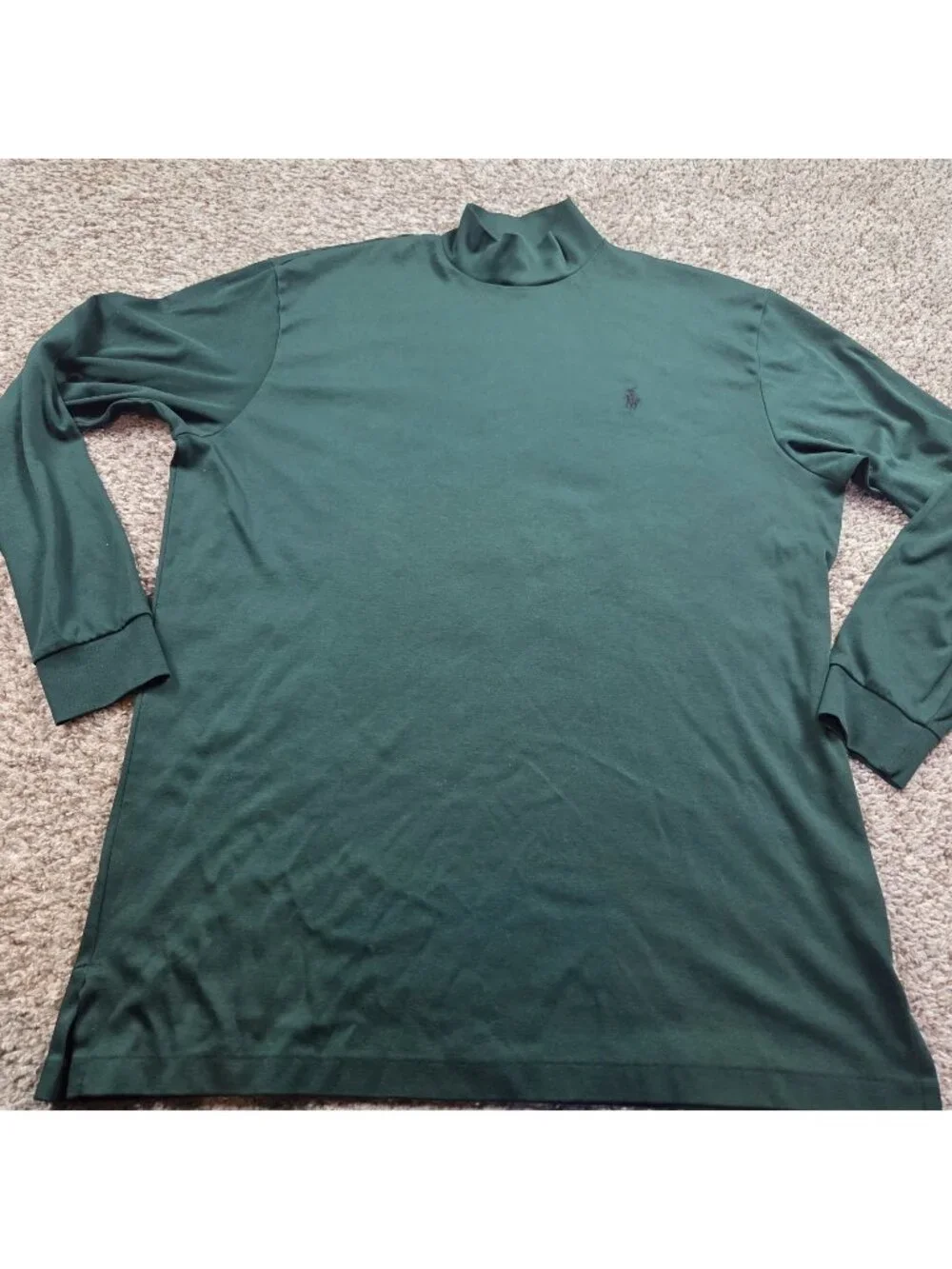 Polo Golf Ralph Lauren Shirt Mens Large Green Mock Long Sleeve Pima Cotton